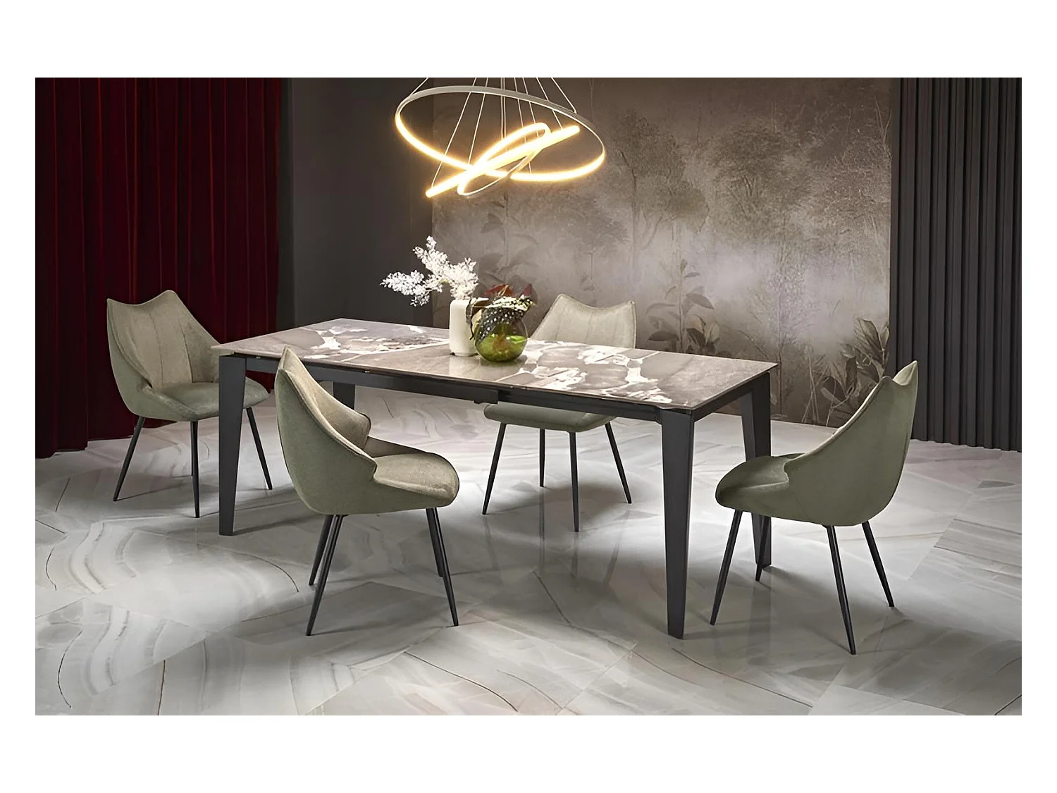 Table à manger Felix/pierre frittée/gris