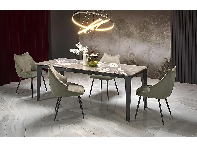 Tavolo da pranzo Felix/pietra sinterizzata/grigio