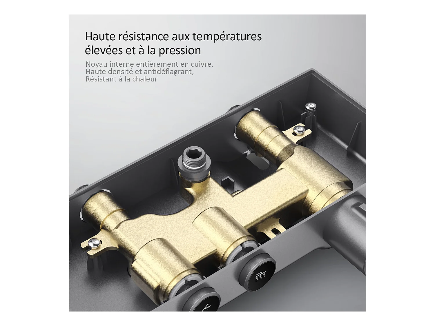 EMKE Douchesysteem - Glijstangset - Thermostaatkraan - Regendouche en Handdouche - Complete Doucheset