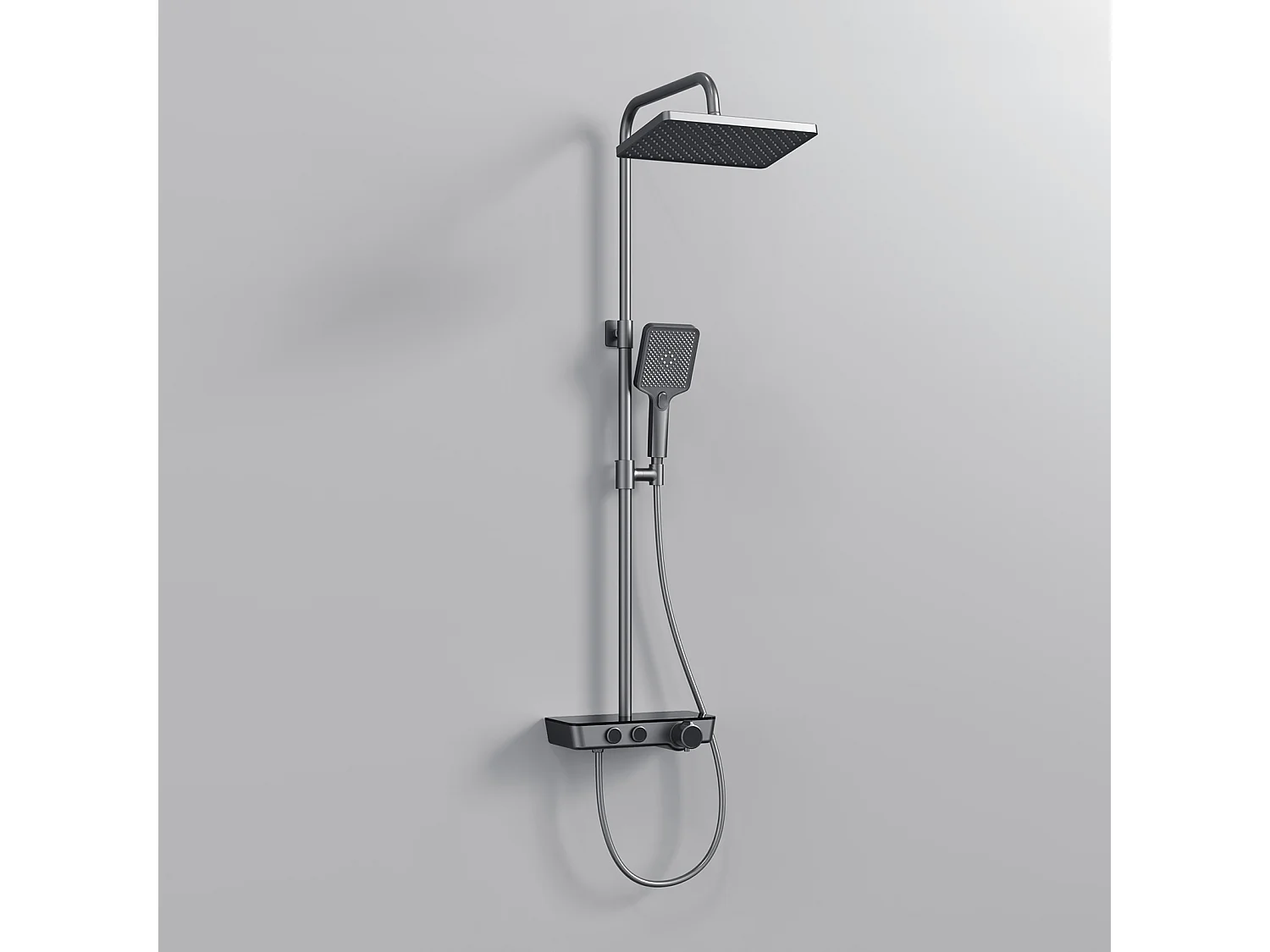 EMKE Douchesysteem - Glijstangset - Thermostaatkraan - Regendouche en Handdouche - Complete Doucheset