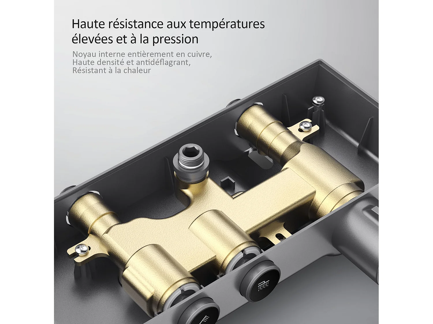 EMKE Douchesysteem - Glijstangset - Thermostaatkraan - Regendouche en Handdouche - Complete Doucheset