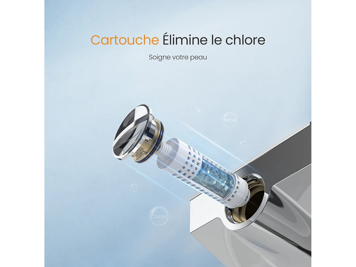 EMKE Thermostaatdouchekolom met 38°C, grote hoofddouche en multimode handdouche, Cirkel, chroom