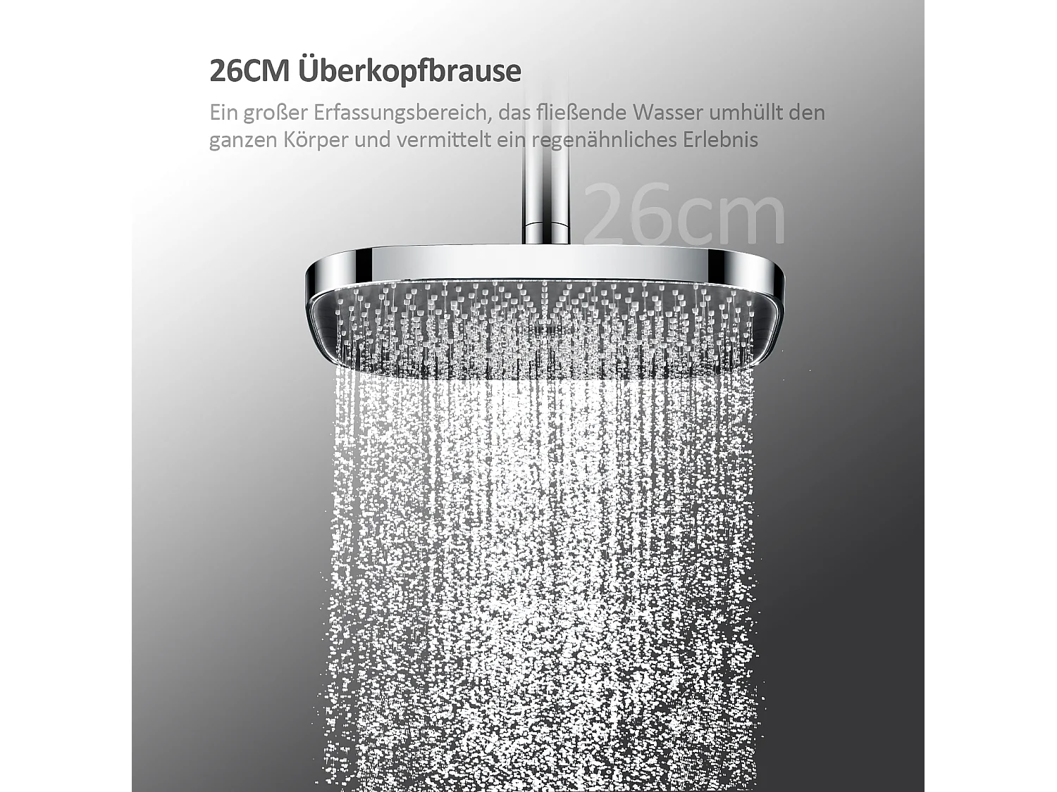 EMKE Colonne de douche thermostatique Ensemble, Douchette multimode, Grande douche de tête, homologué KTW Galaxie Modèle, Chrome