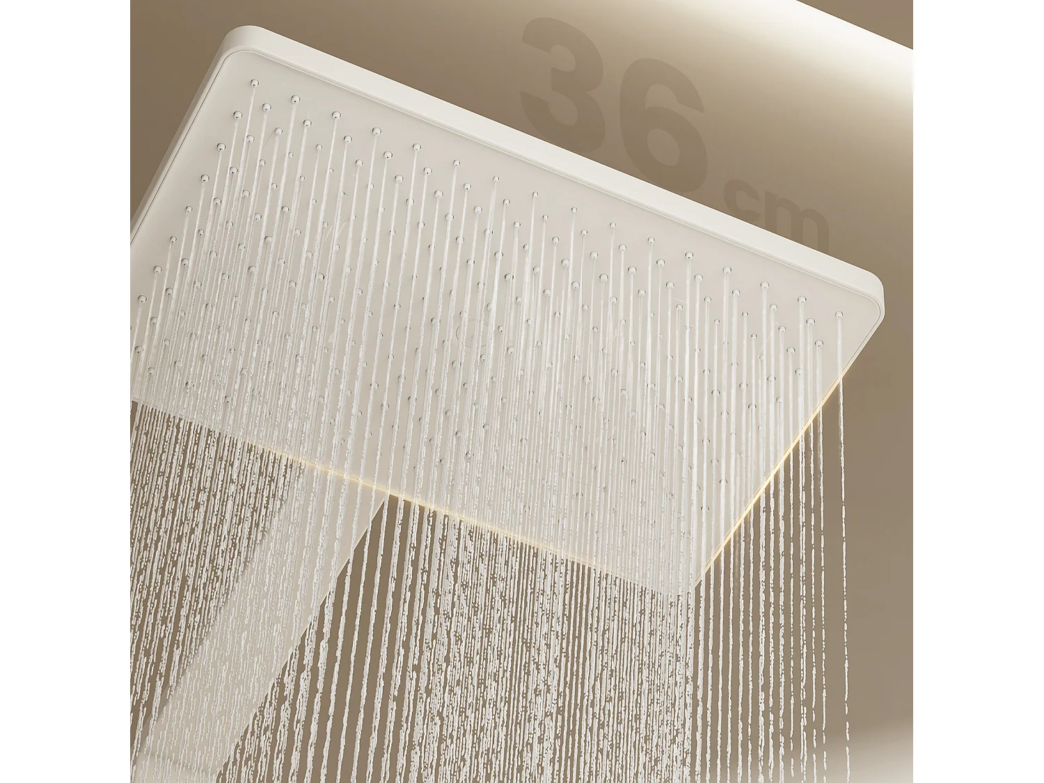 EMKE Thermostaatdouchekolom met 38℃, regen douche 40 cm, glazen plank met 3+1 ouder-kind handdouche + douchehouder - Wit