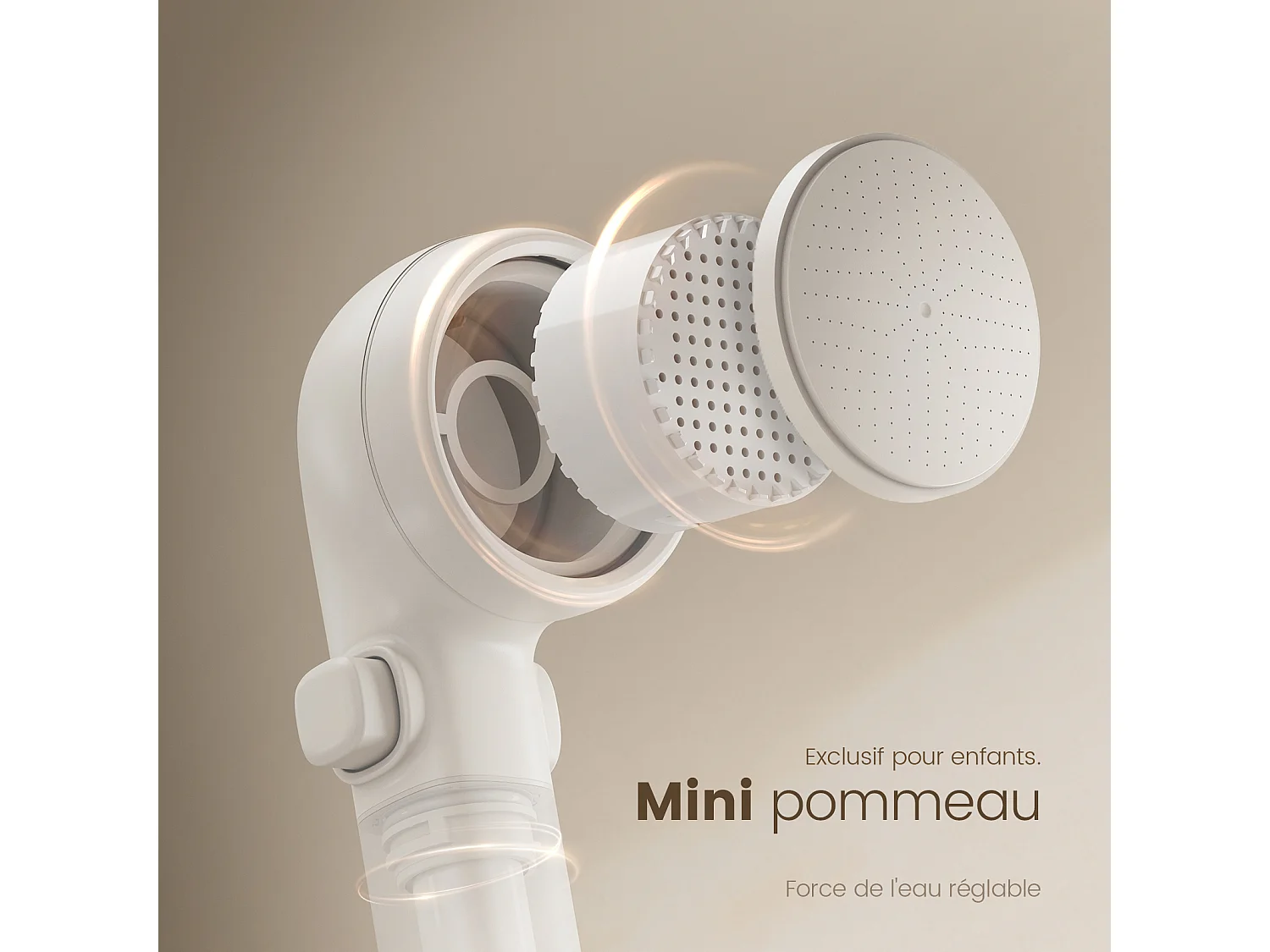 EMKE Thermostaatdouchekolom met 38℃, regen douche 40 cm, glazen plank met 3+1 ouder-kind handdouche + douchehouder - Wit