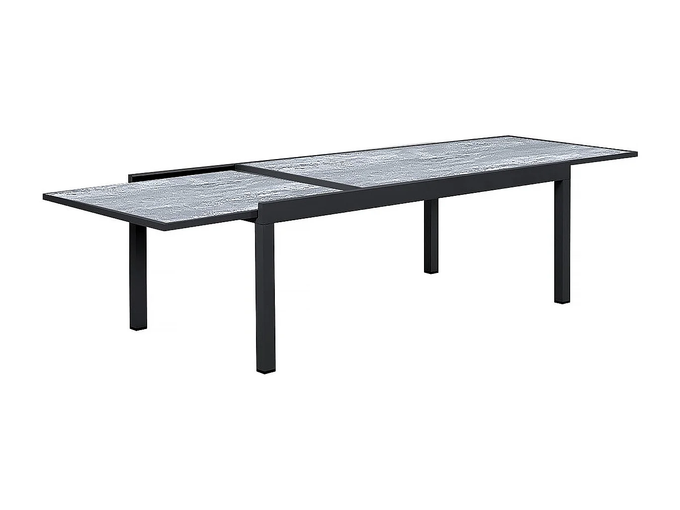 Table jardin en aluminium extensible "Lagos" - 200/320 x 105 x 76 cm - Gris