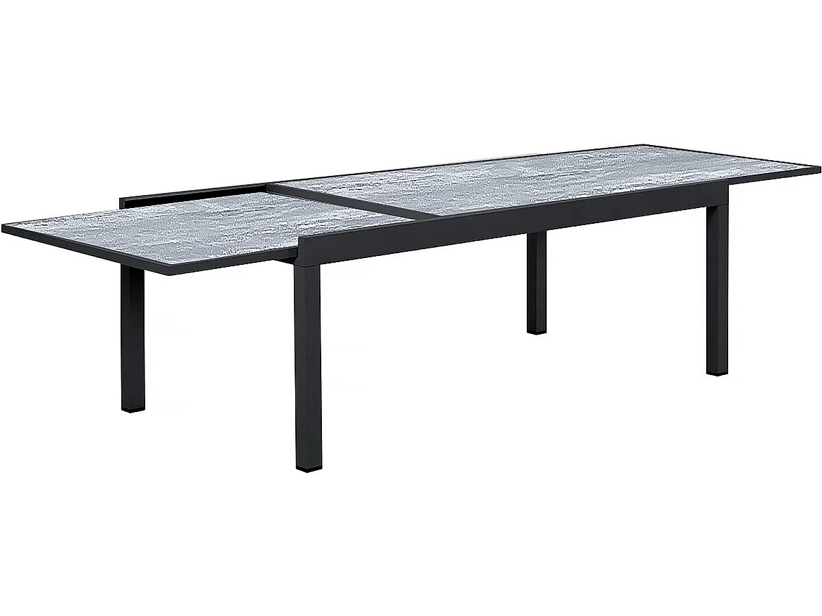 Table jardin en aluminium extensible "Lagos" - 200/320 x 105 x 76 cm - Gris