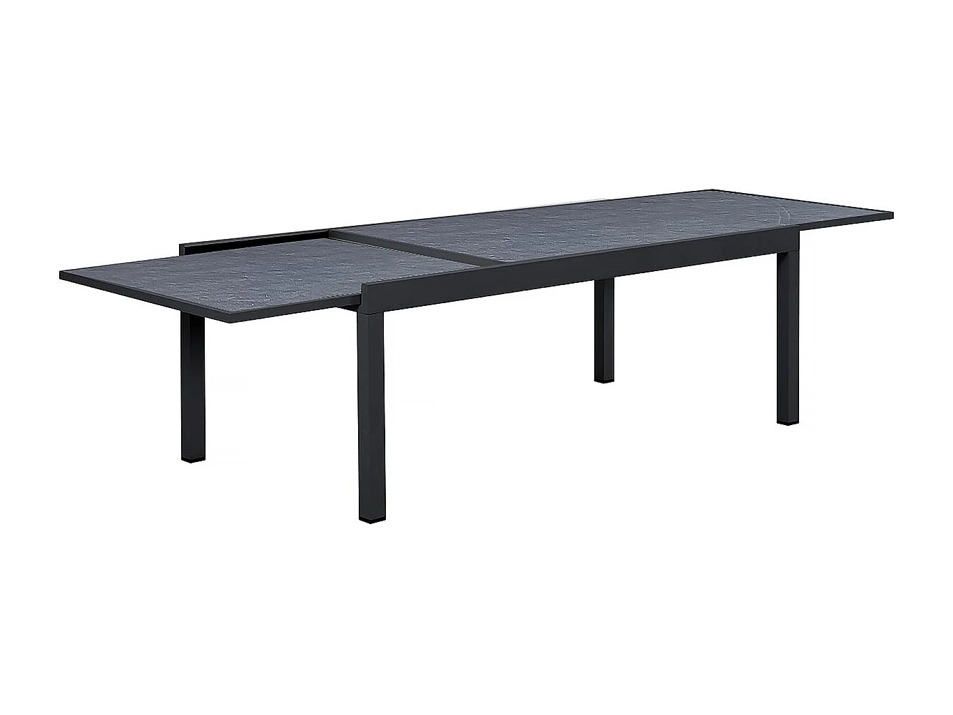 Mesa de jardim extensível em alumínio "Lagos" Preto 200/320 x 105 cm