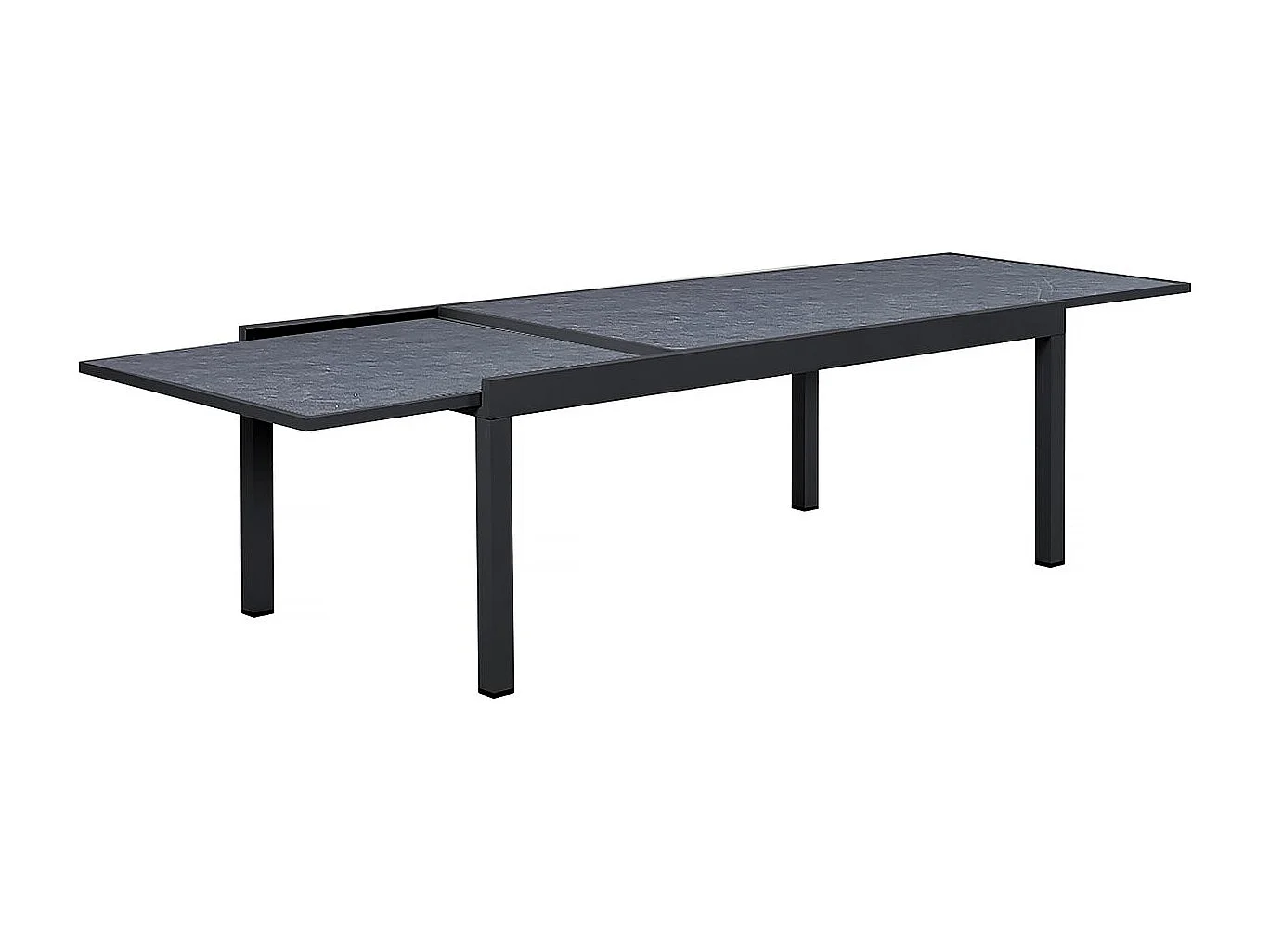 Table jardin en aluminium extensible "Lagos" - 200/320 x 105 x 76 cm - Noir