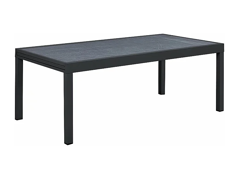 Table jardin en aluminium extensible "Lagos" - 200/320 x 105 x 76 cm - Noir