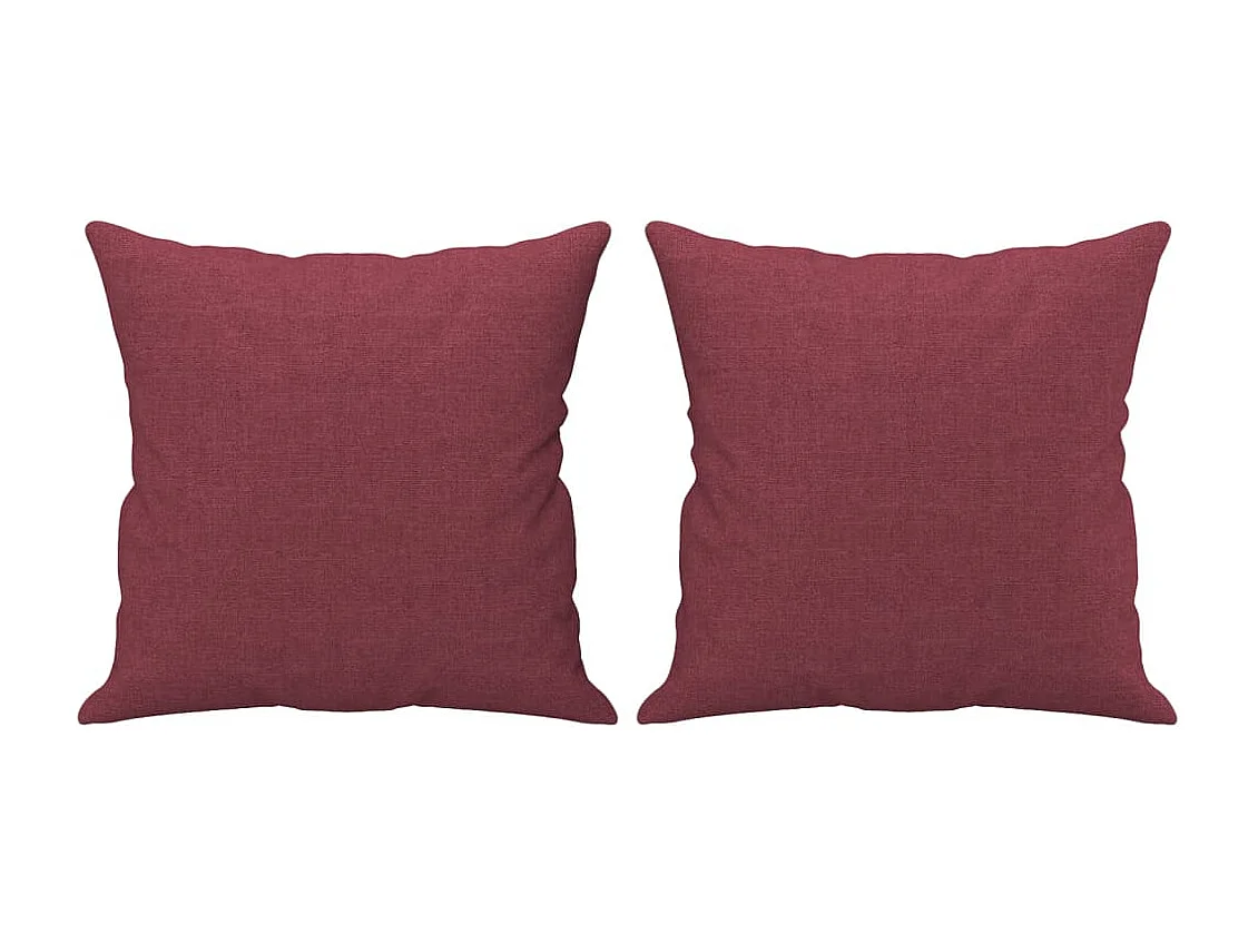 2-Sitzer-Sofa mit Zierkissen Weinrot 140 cm Stoff