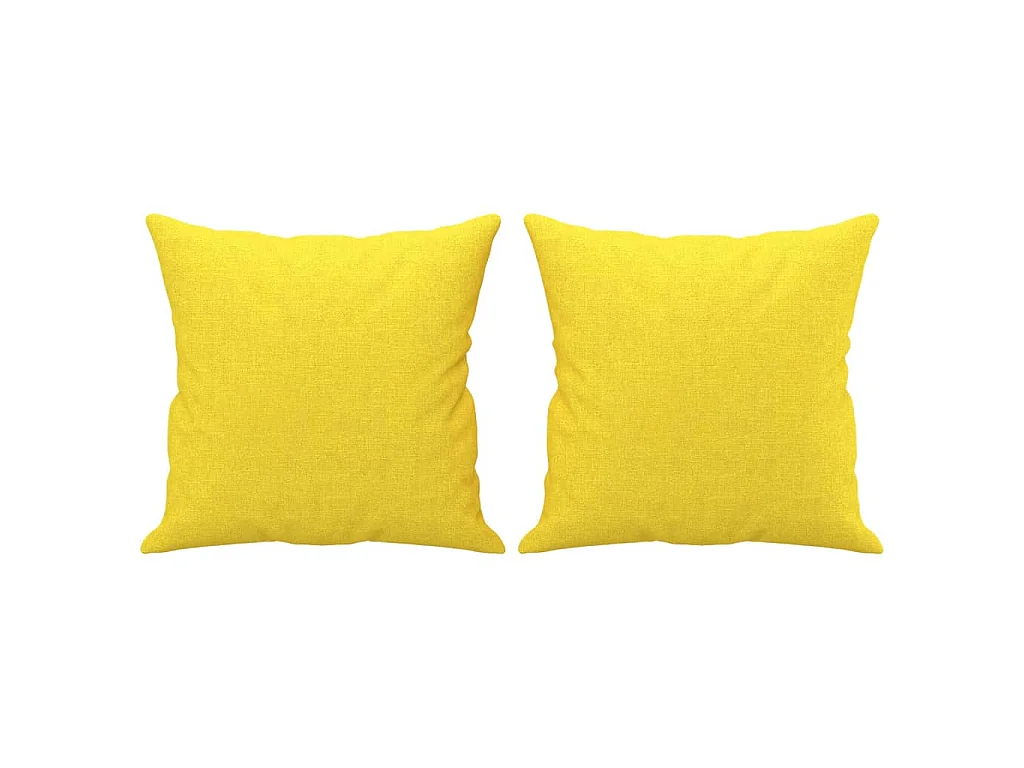 Canapé 2 places avec oreillers jaune clair 140 cm tissu