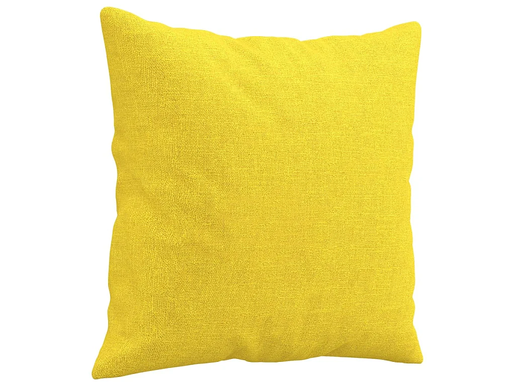 Canapé 2 places avec oreillers jaune clair 140 cm tissu