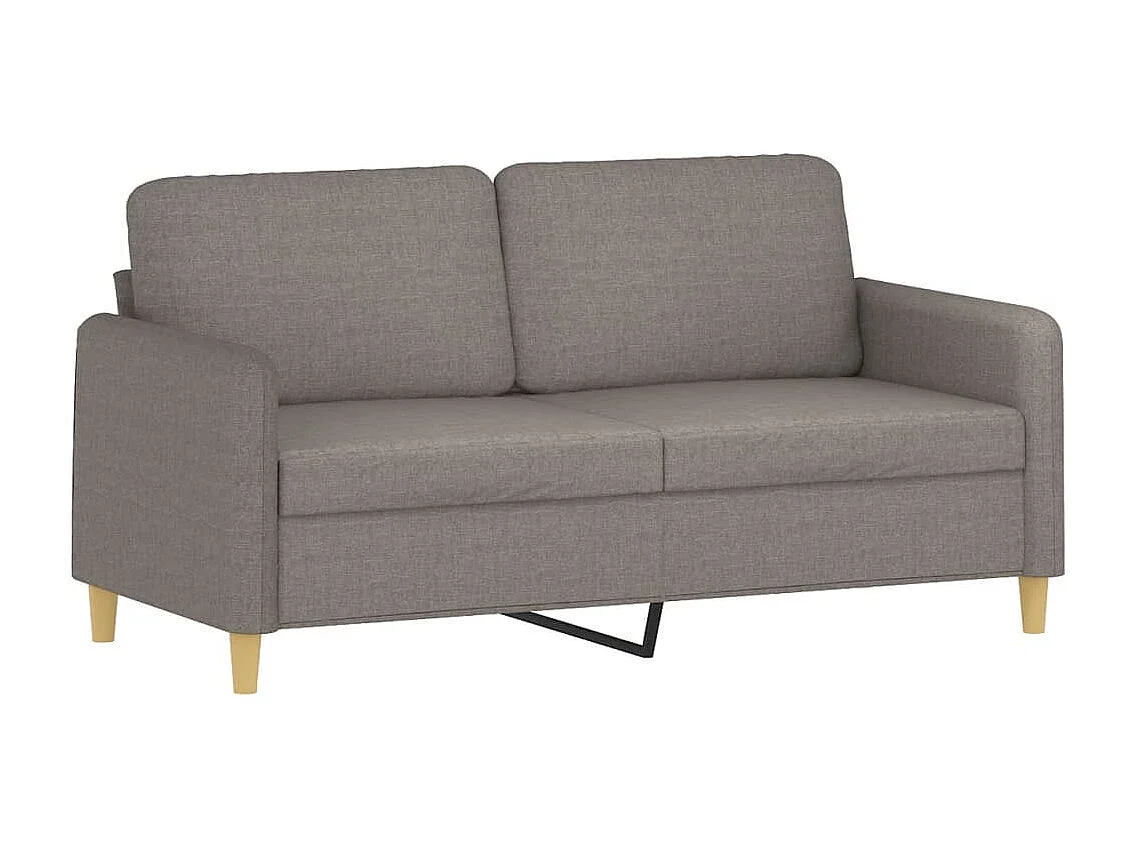 2-Sitzer-Sofa mit Zierkissen Taupe 140 cm Stoff