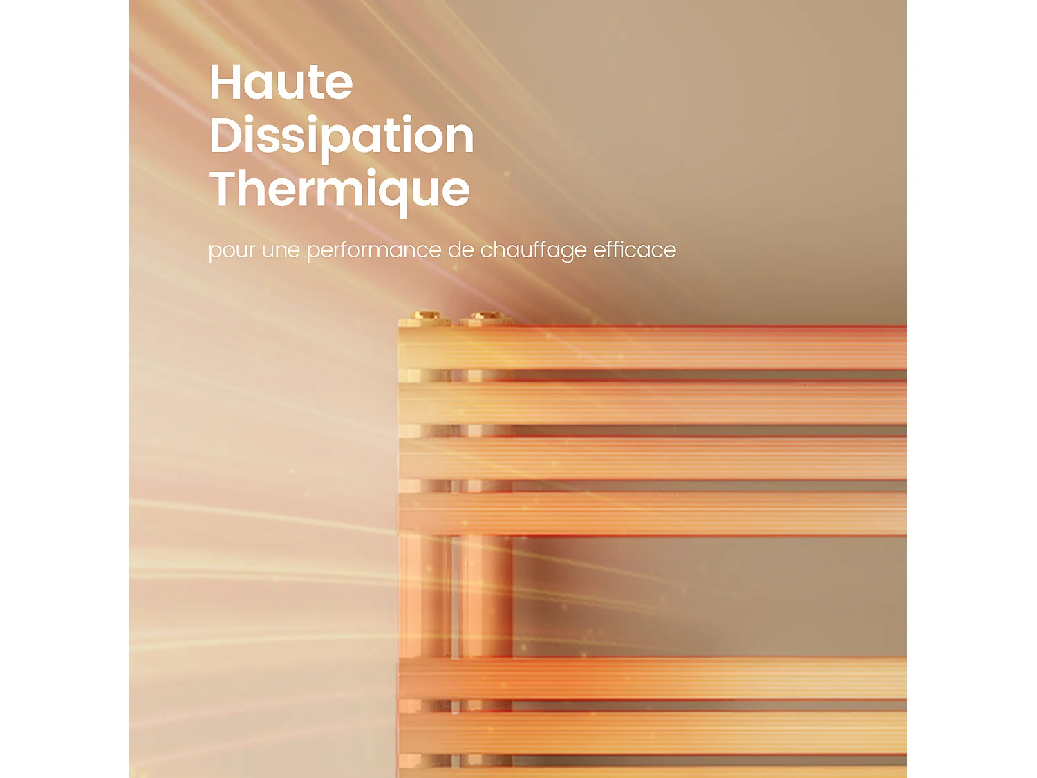 EMKE Sèche Serviettes à Eau Chaude pour Salle de Bain, 1660 x 600 mm, Tuyaux Ronds Porte-Serviettes, Chauffe-Serviettes, Blanc 776W