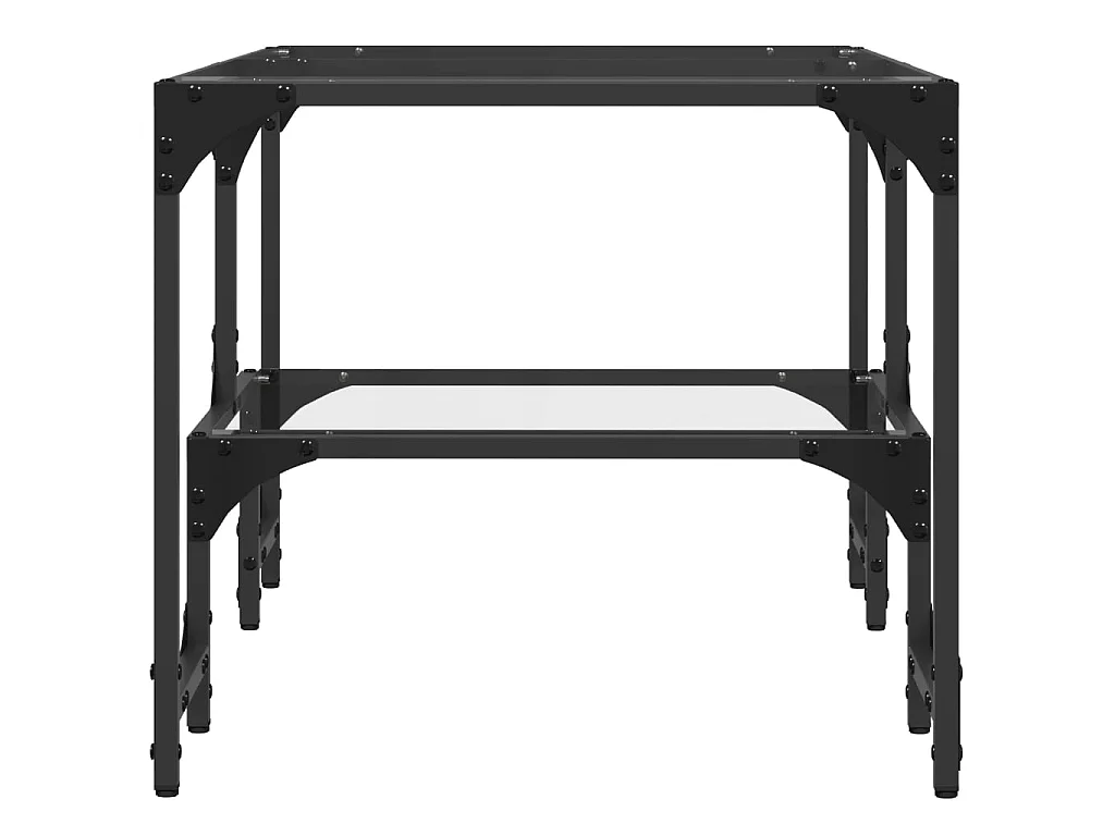 Couchtisch mit Glasplatte Transparent 98,5x50x45 cm Stahl