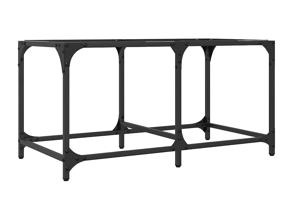 Table basse avec dessus en verre transparent 78,5x40x40cm acier