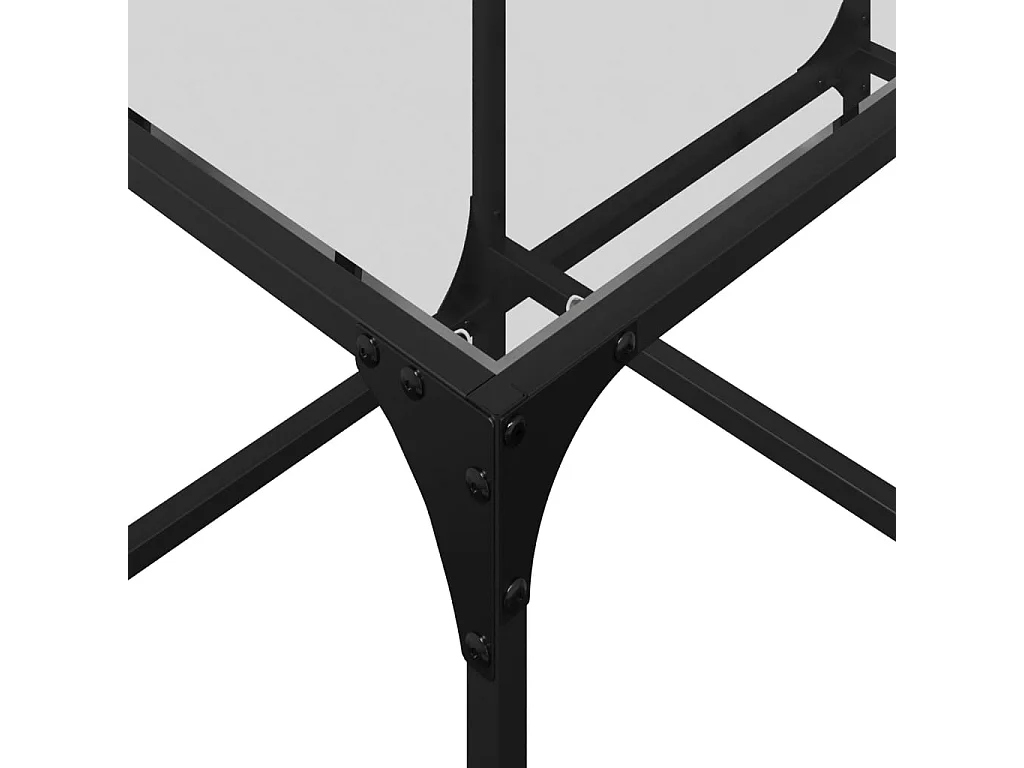 Table basse avec dessus en verre transparent 78,5x40x40cm acier