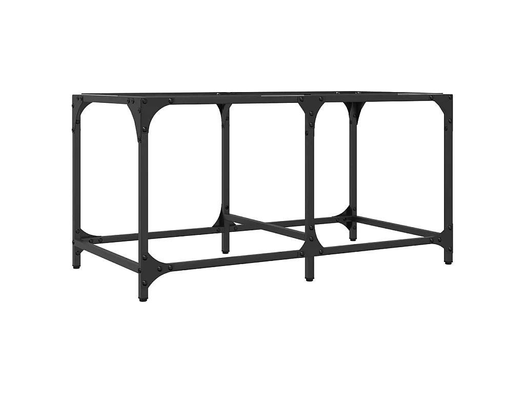Salontafel met transparant glazen blad 78,5x40x40 cm staal