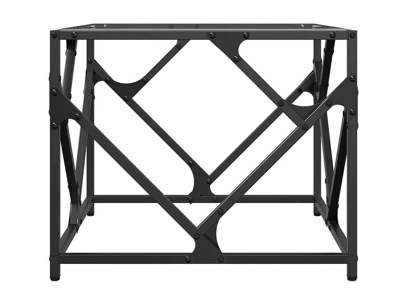 Couchtisch mit Glasplatte Transparent 50x50x41 cm Stahl