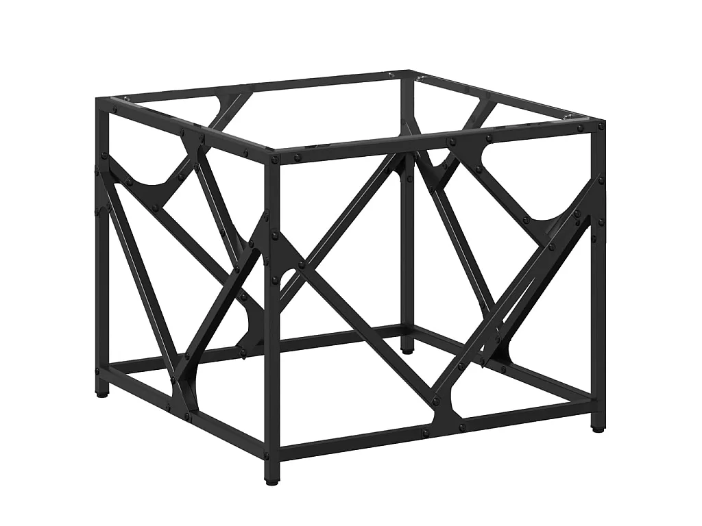 Table basse avec dessus en verre transparent 50x50x41 cm acier