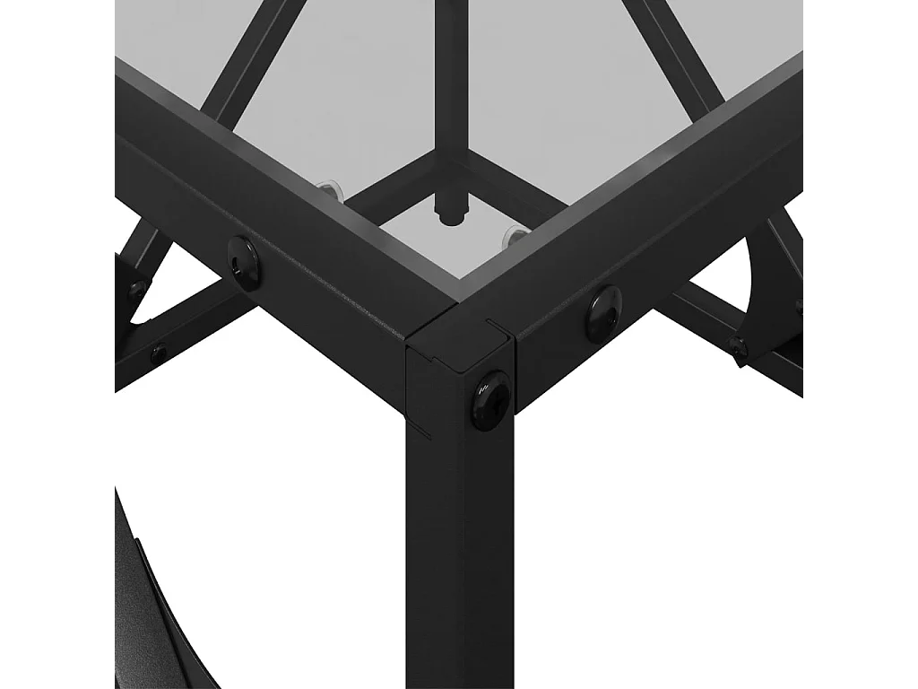 Table basse avec dessus en verre transparent 50x50x41 cm acier