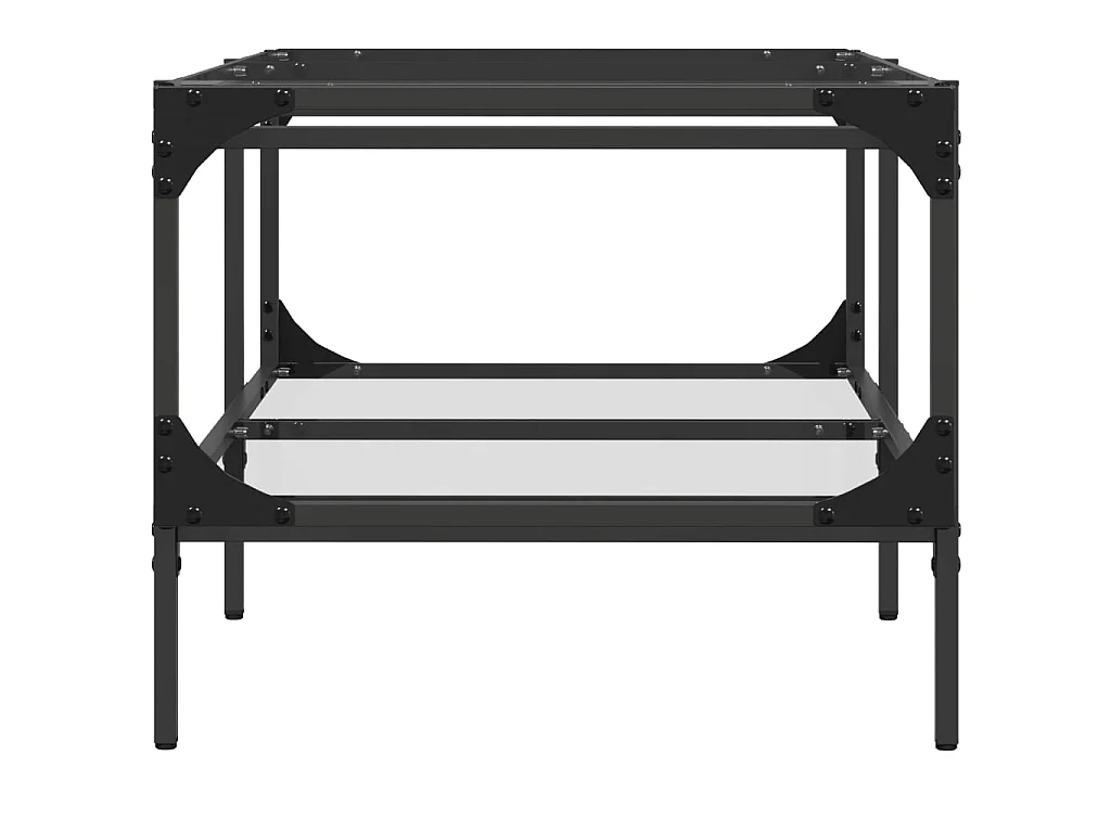Table basse avec dessus en verre transparent 98,5x50x45cm acier