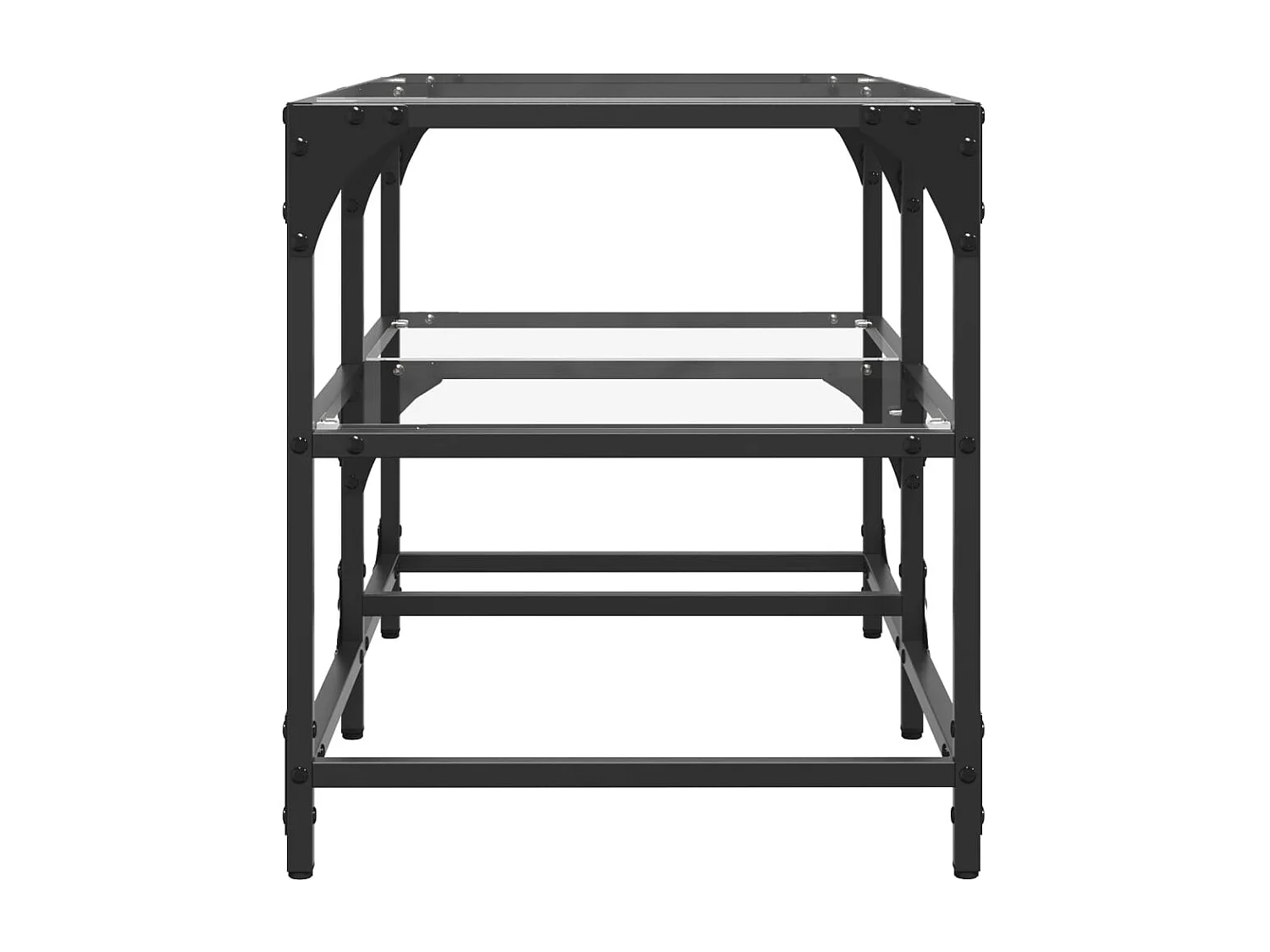 Table basse avec dessus en verre transparent 78,5x40x45cm acier