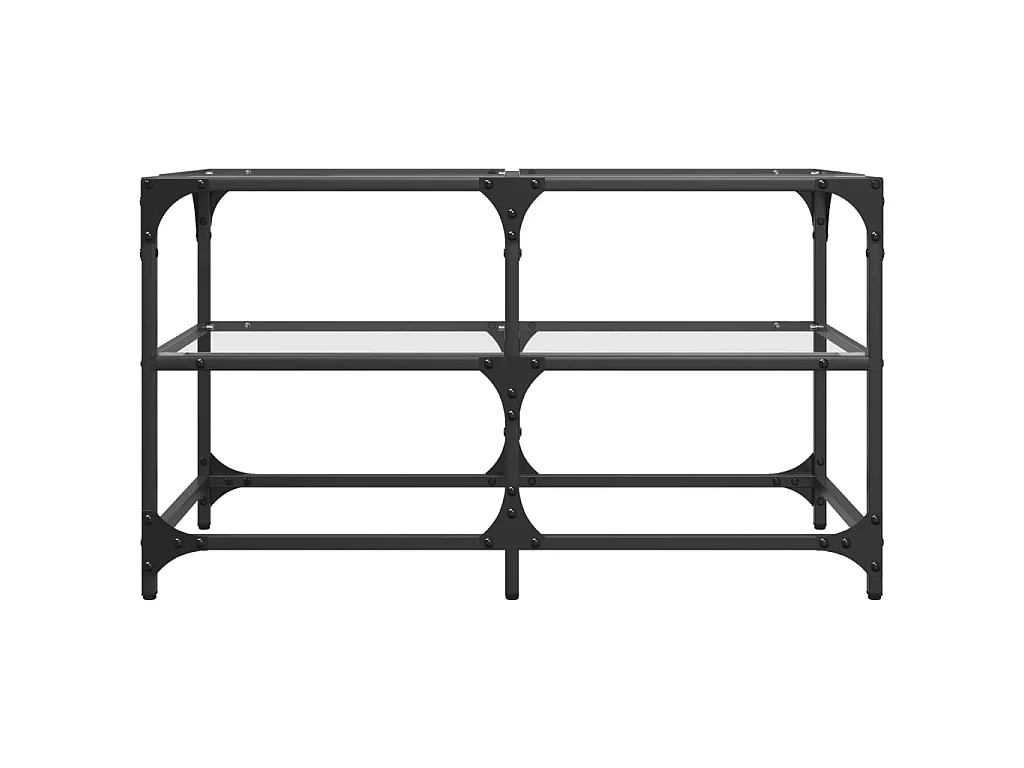 Table basse avec dessus en verre transparent 78,5x40x45cm acier