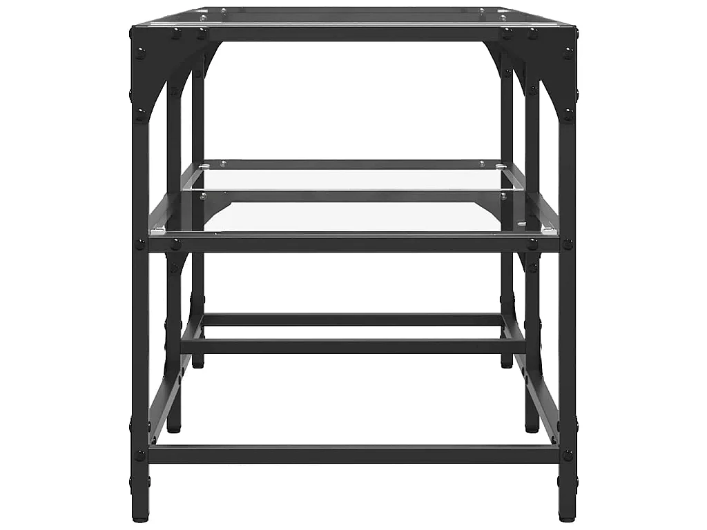 Table basse avec dessus en verre transparent 78,5x40x45cm acier