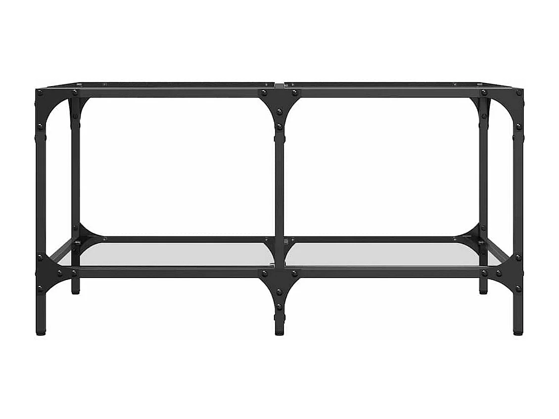 Couchtisch mit Glasplatte Transparent 78,5x40x40 cm Stahl