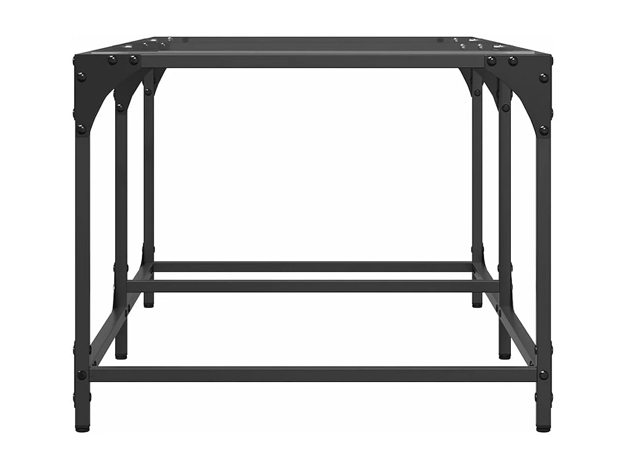 Nowoczesny Stolik Kawowy z Przezroczystym Szkłem 98,5x50x40cm Stal
