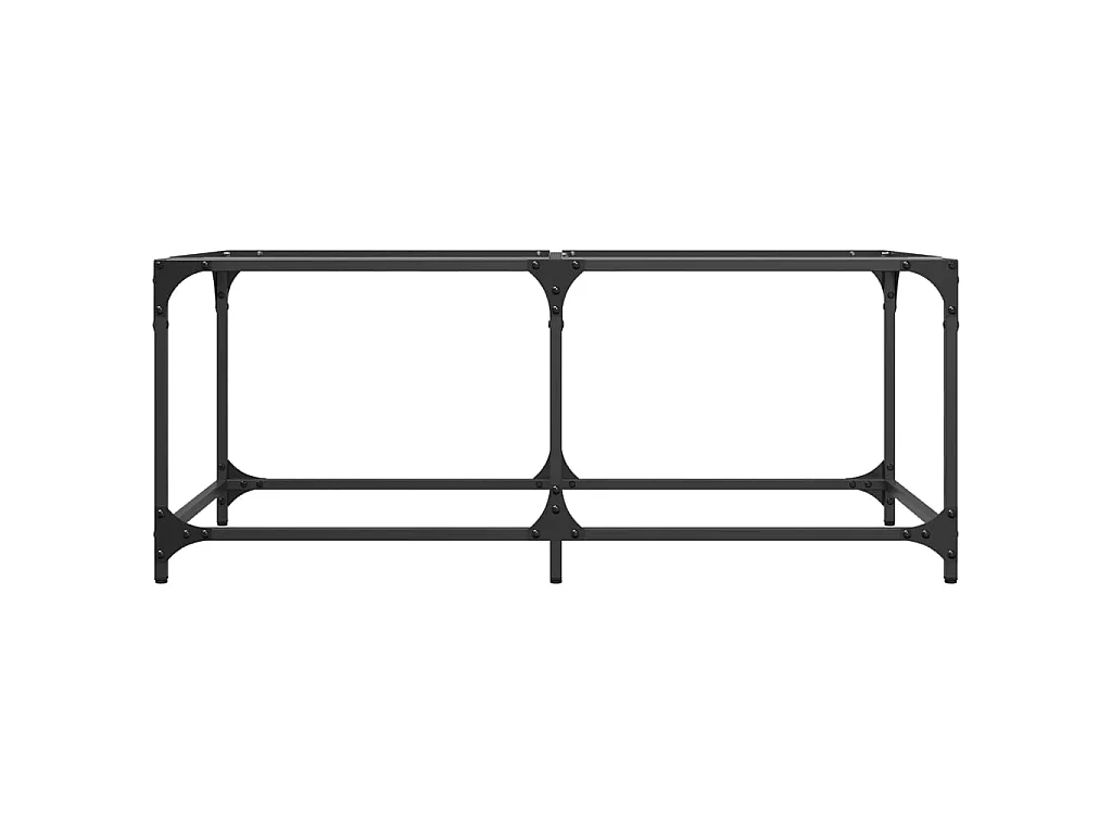 Table basse avec dessus en verre transparent 98,5x50x40cm acier