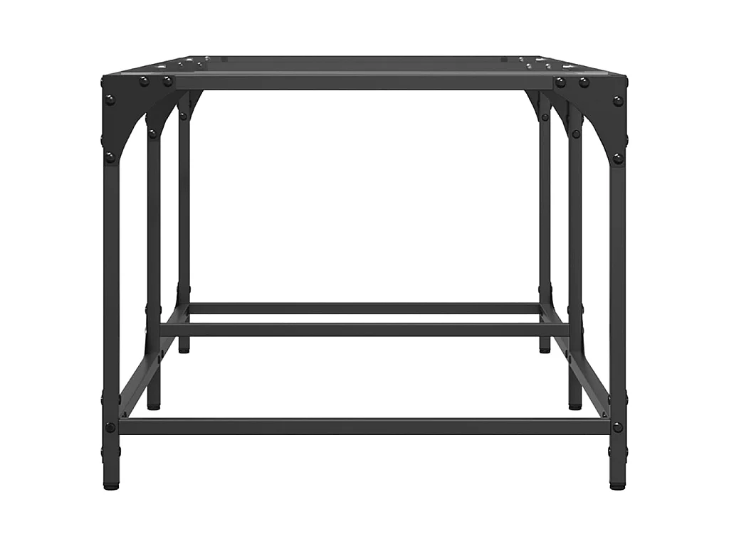 Table basse avec dessus en verre transparent 98,5x50x40cm acier