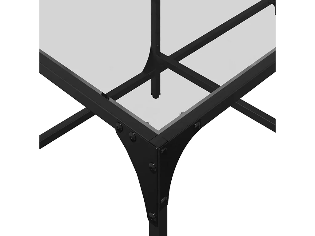 Tavolini con Piano Vetro Trasparente 2 pz 98,5x50x40 cm Acciaio