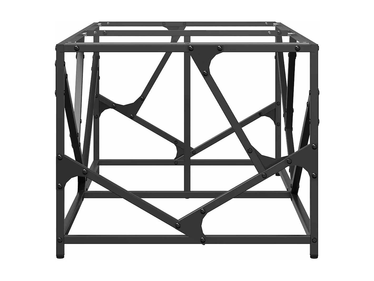 Mesa de centro c/ topo em vidro transparente 98,5x50x41 cm aço