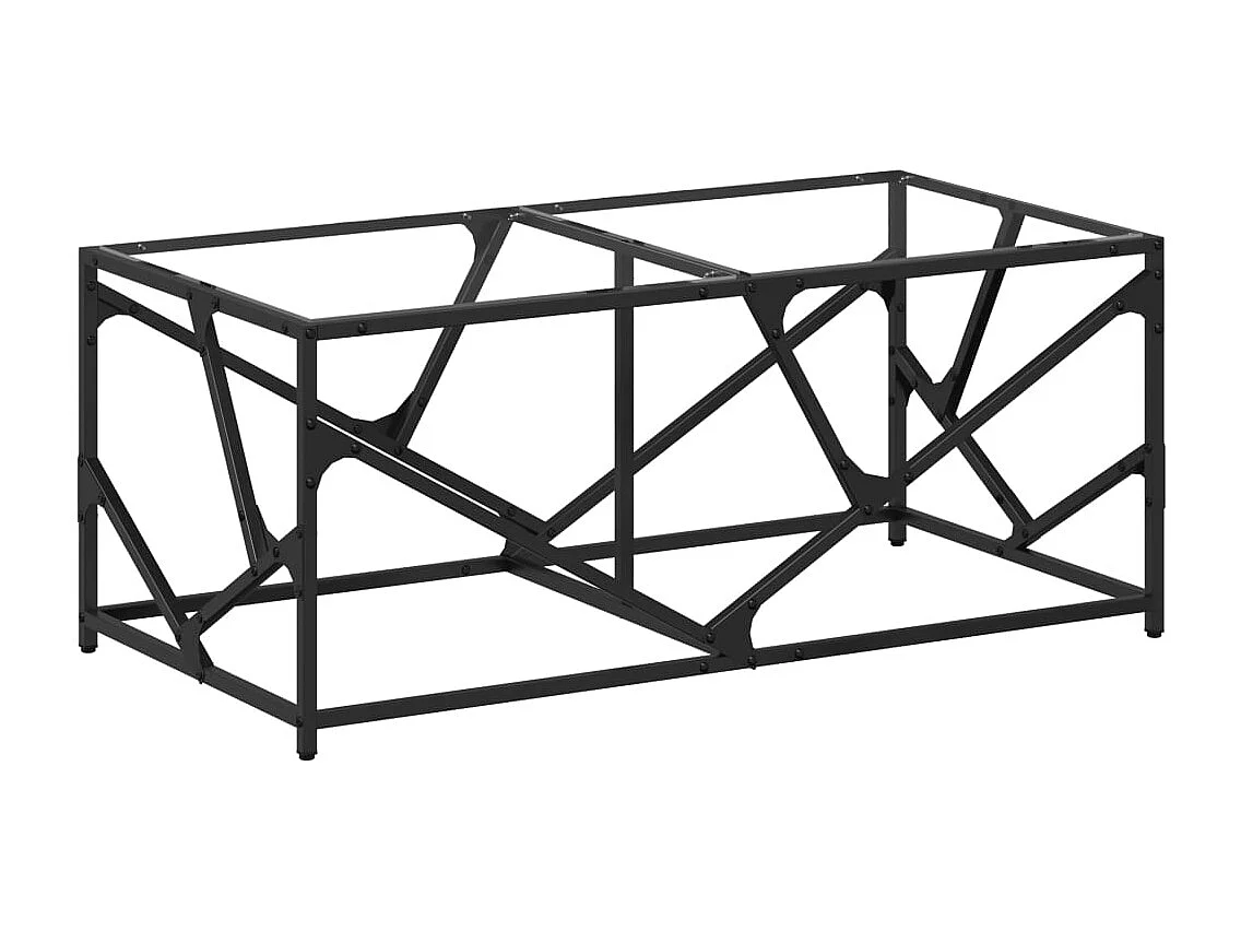 Mesa de centro de acero y tapa vidrio transparente 98,5x50x41cm