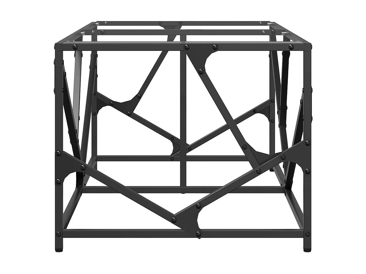 Mesa de centro de acero y tapa vidrio transparente 98,5x50x41cm