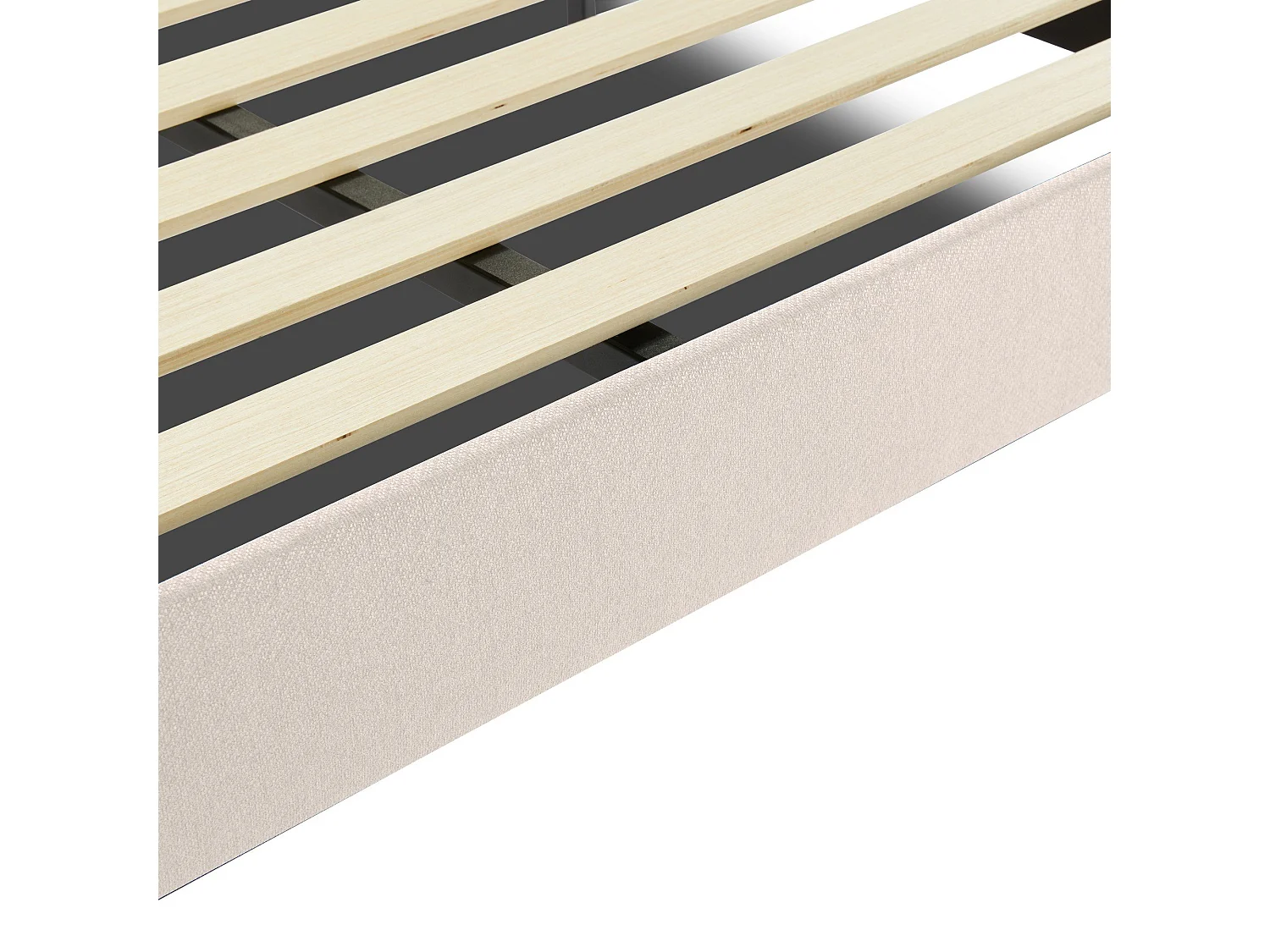 Lit double Tirino, Sommier pour chambre, Literie par chambre, Support de matelas, Adapté à un matelas de 160x200 cm, Beige