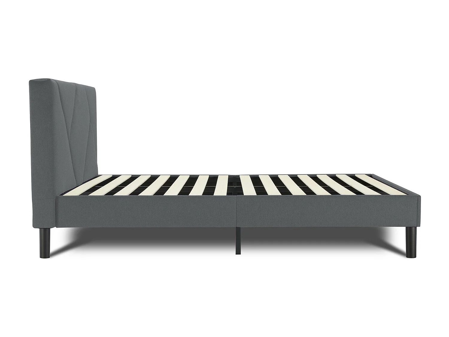 Lit double Tirino, Sommier pour chambre, Literie par chambre, Support de matelas, Adapté à un matelas de 160x200 cm, Gris