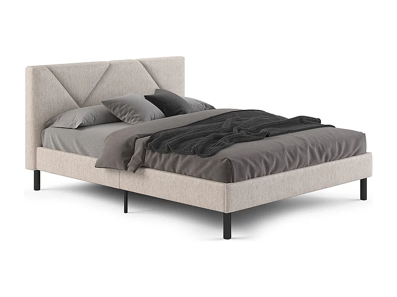 Lit demi-carré Zeffirio, Sommier pour chambre, Literie par chambre, Support de matelas, Adapté à un matelas de 120x190 cm, Beige