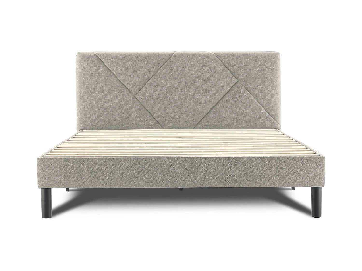 Lit demi-carré Zeffirio, Sommier pour chambre, Literie par chambre, Support de matelas, Adapté à un matelas de 120x190 cm, Tourterelle