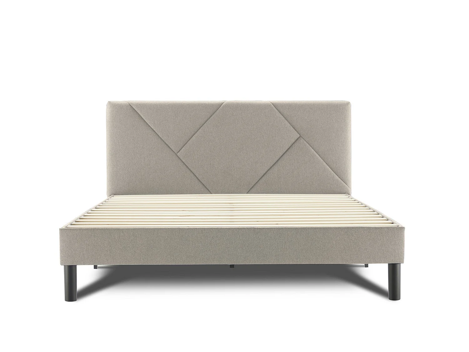 Lit double Calitri, Sommier pour chambre, Literie par chambre, Support de matelas, Adapté à un matelas de 140x190 cm, Tourterelle