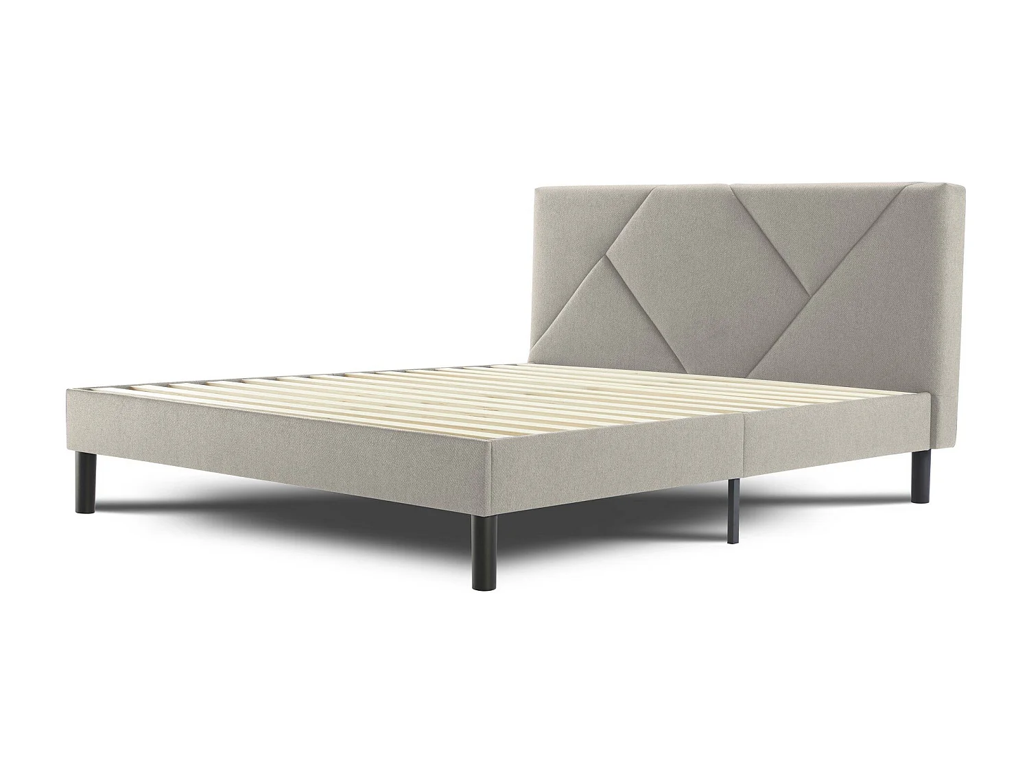 Doppelbett Zeffirio, Struktur des Lagerbetts, Sommier mit Abdeckung, Bettrahmen aus Stoff, Geeignet für eine Matratze 120x190 cm, Taube