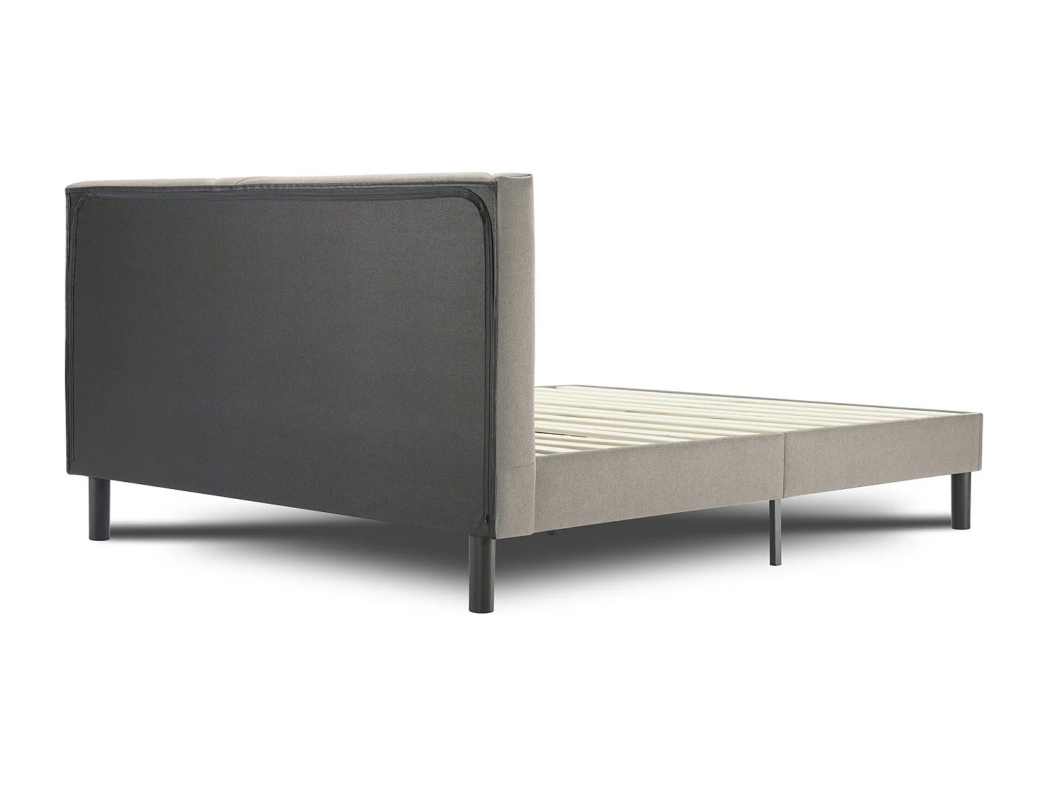 Dmora - Letto matrimoniale Caldes, Sommier per camera da letto, Giroletto per stanza, Struttura porta materasso, Adatto a materasso Cm 160x190, Tortora