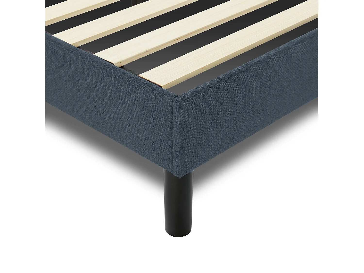 Dmora Frans bed Calitri blauw Matrasmaat 140x190 cm, Gestoffeerd, Inclusief Lattenbodem