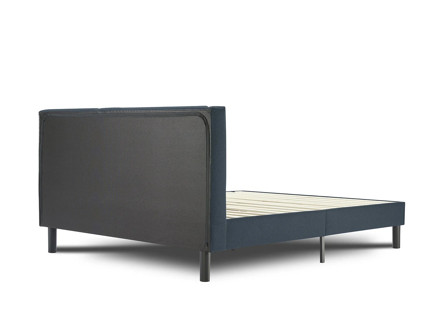 Dmora Frans bed Calitri blauw Matrasmaat 140x190 cm, Gestoffeerd, Inclusief Lattenbodem