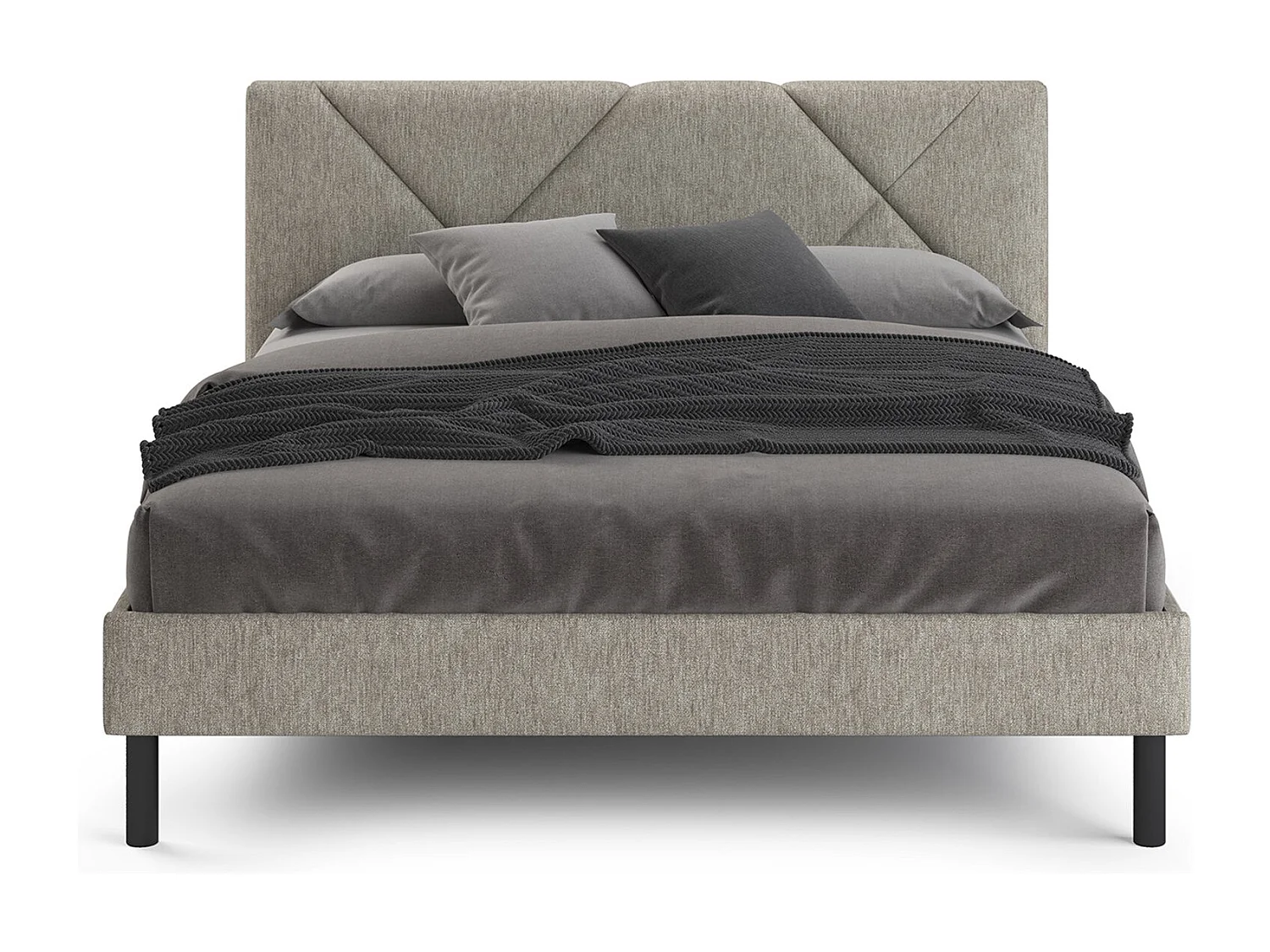 Doppelbett Caldes, Struktur des Container-Betts, Sommier mit Verkleidung, Matratzenhalterstruktur, Geeignet für eine Matratze 160x190 cm, Taube