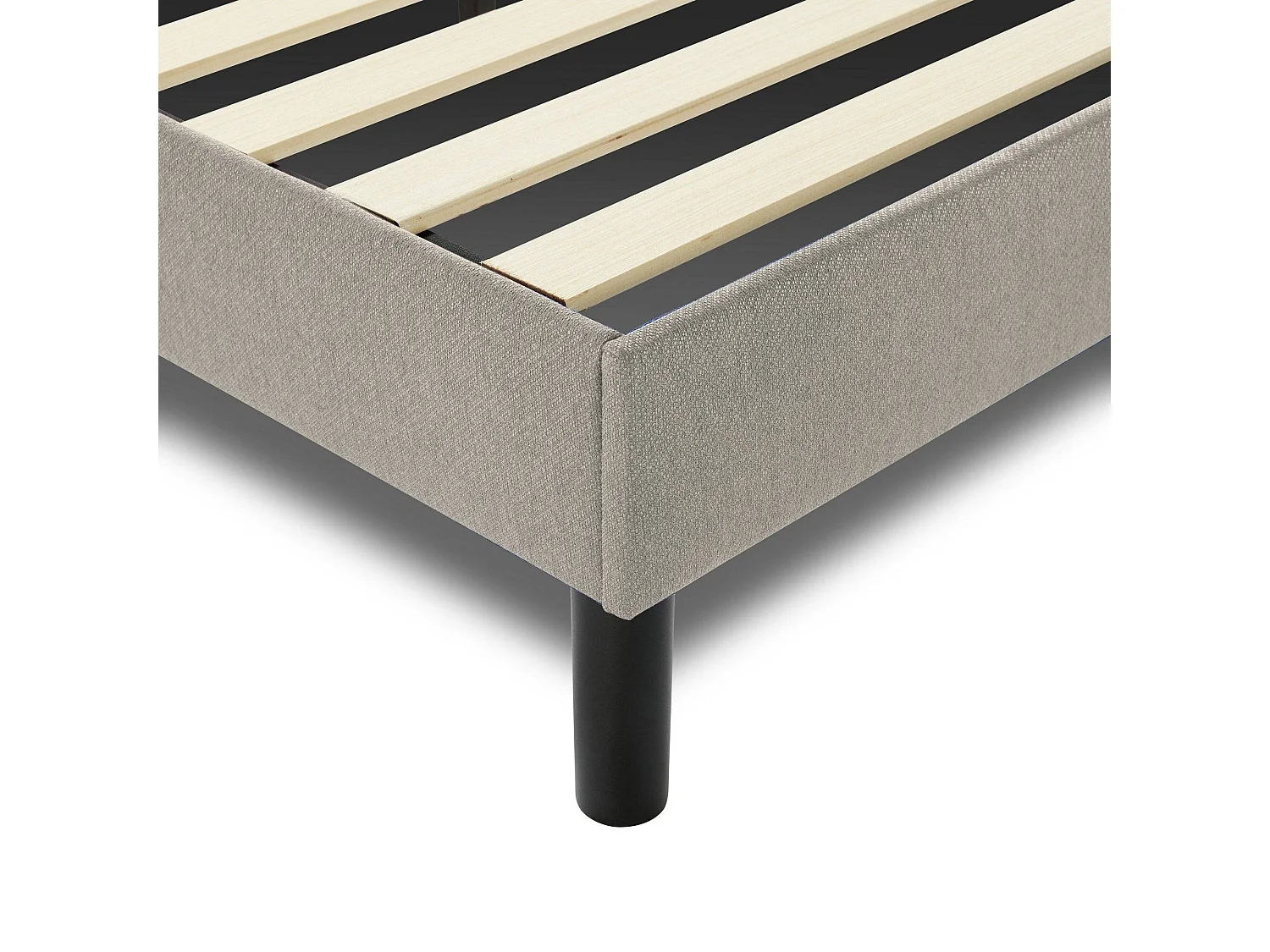 Lit double Caldes, Sommier pour chambre, Literie par chambre, Support de matelas, Adapté à un matelas de 160x190 cm, Tourterelle