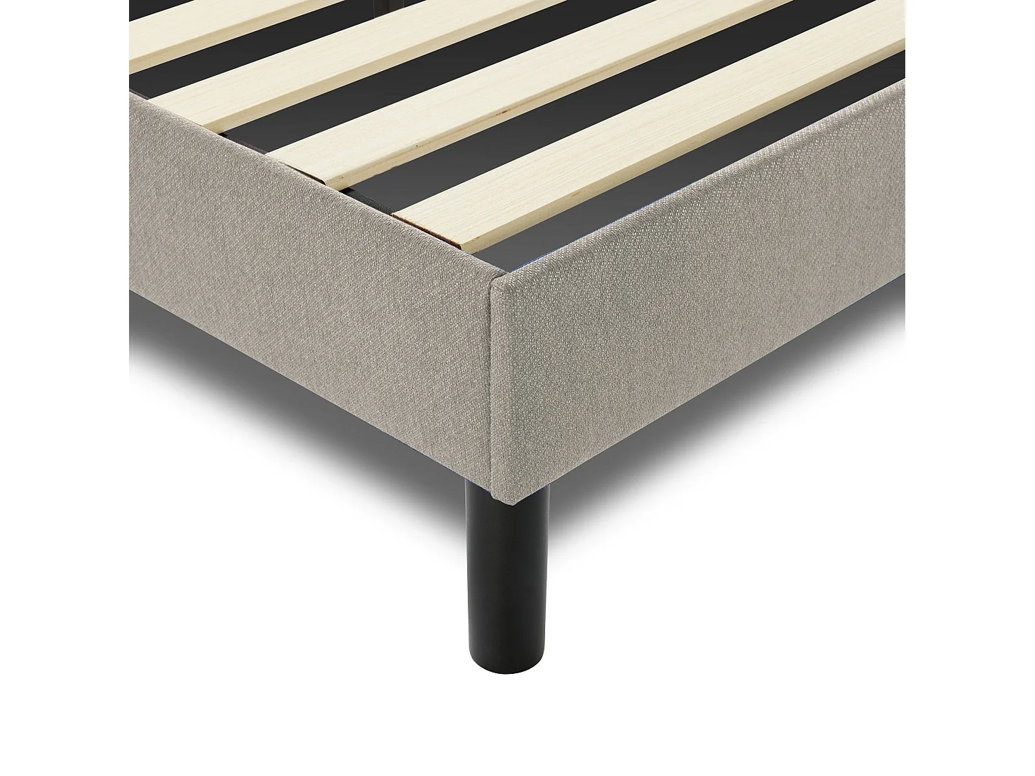 Dmora Frans Bed Calitri Grijs Taupe Matras 140x190 cm Met Bekleding, Inclusief Bedbodem